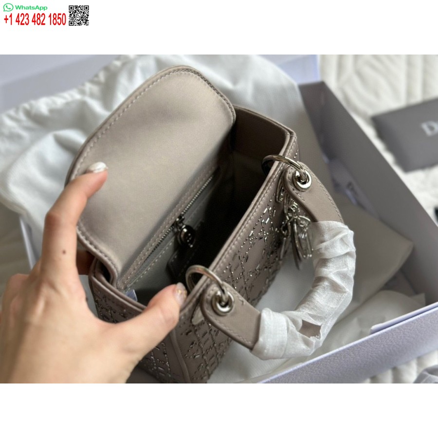 Nuova Borsa Tote Bag Dior Princess Anna Con Diamanti Grigi
