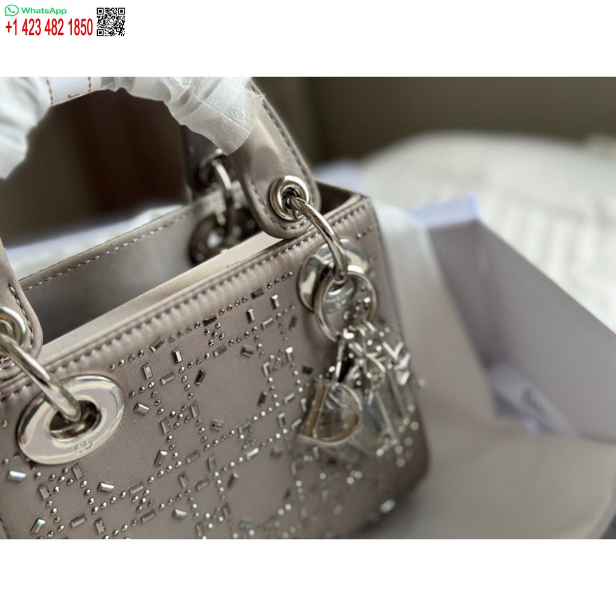 Nuova Borsa Tote Bag Dior Princess Anna Con Diamanti Grigi