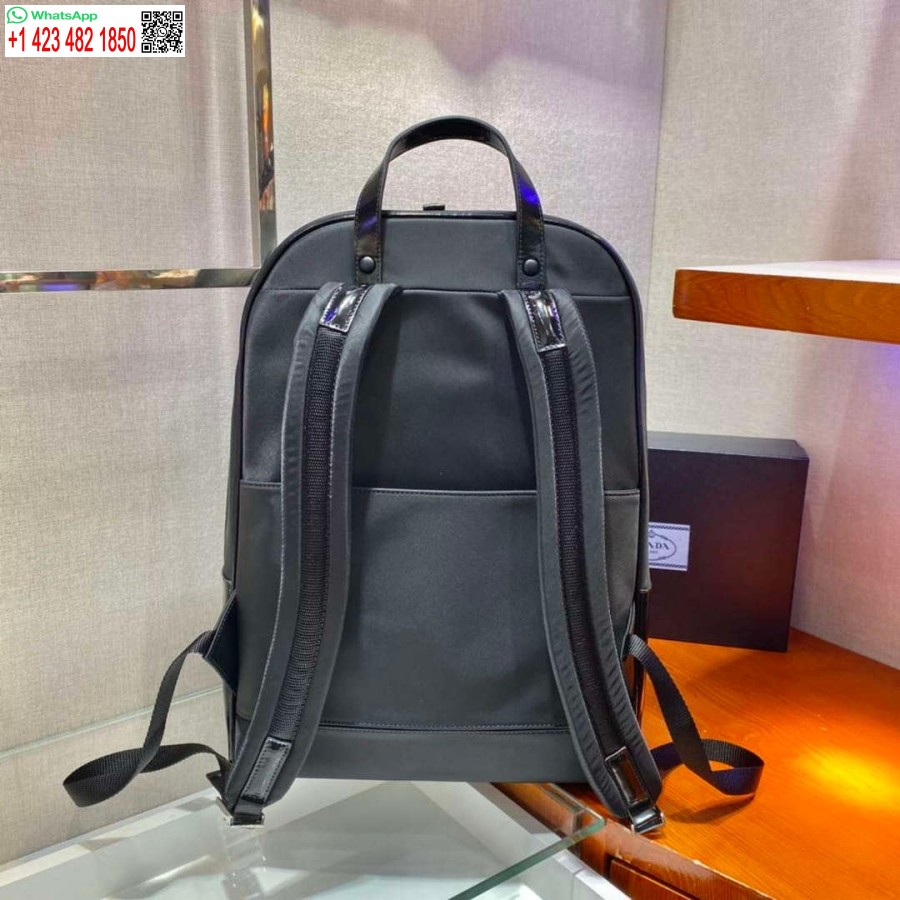 Replica Prada 2vz084 Re-neilona Un ādas Mugursoma Melna