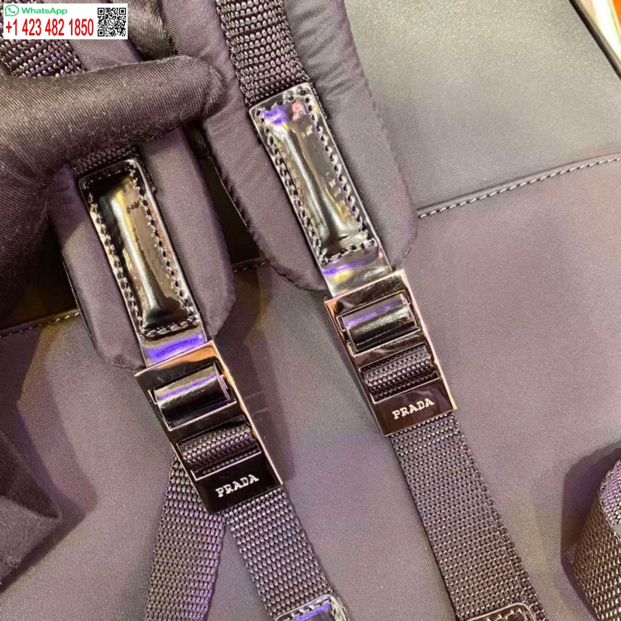 Replica Prada 2vz084 Re-neilona Un ādas Mugursoma Melna