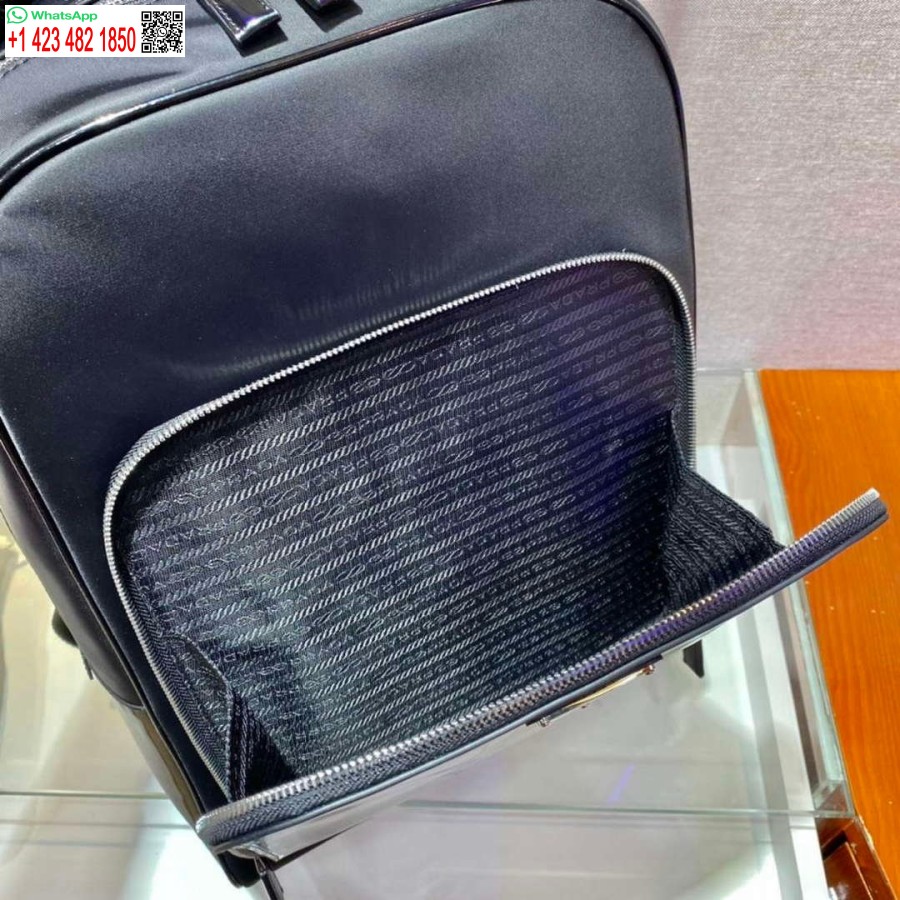 Replica Prada 2vz084 Re-neilona Un ādas Mugursoma Melna