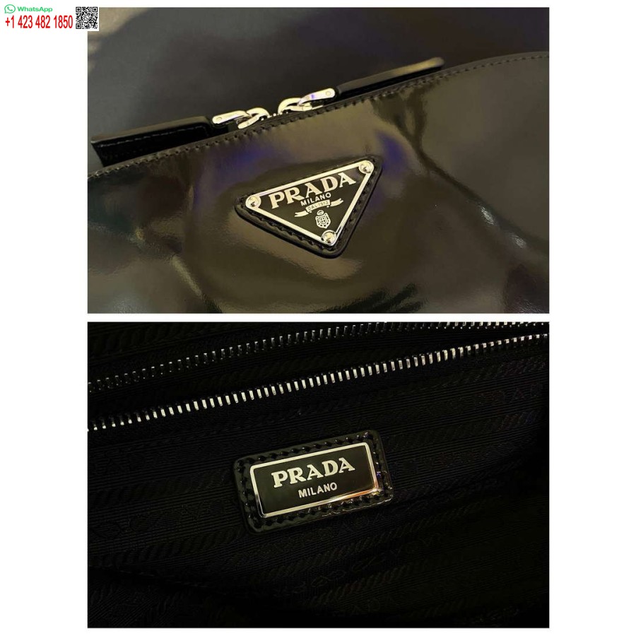 Replica Prada 2vz084 Re-neilona Un ādas Mugursoma Melna