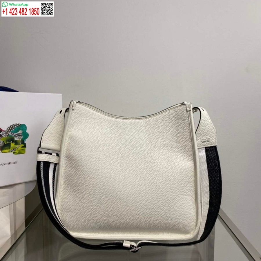 реплика Prada кожена чанта Hobo 1bc073 бяла