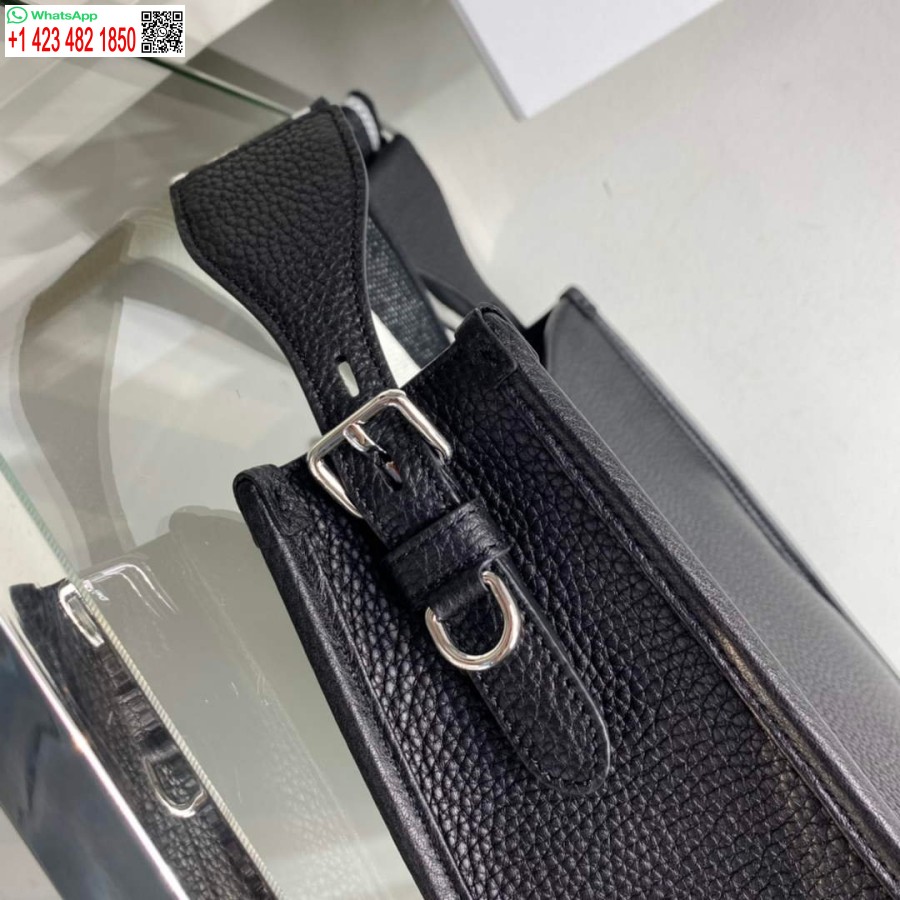 ρεπλίκα Prada δερμάτινη τσάντα Hobo 1bc073 σε μαύρο χρώμα