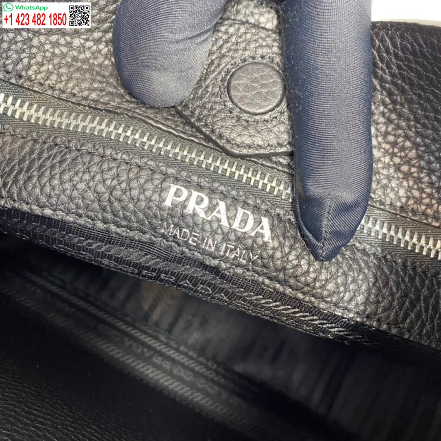 ρεπλίκα Prada δερμάτινη τσάντα Hobo 1bc073 σε μαύρο χρώμα