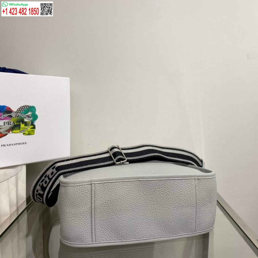 ρεπλίκα Prada δερμάτινη τσάντα Hobo 1bc073 γκρι