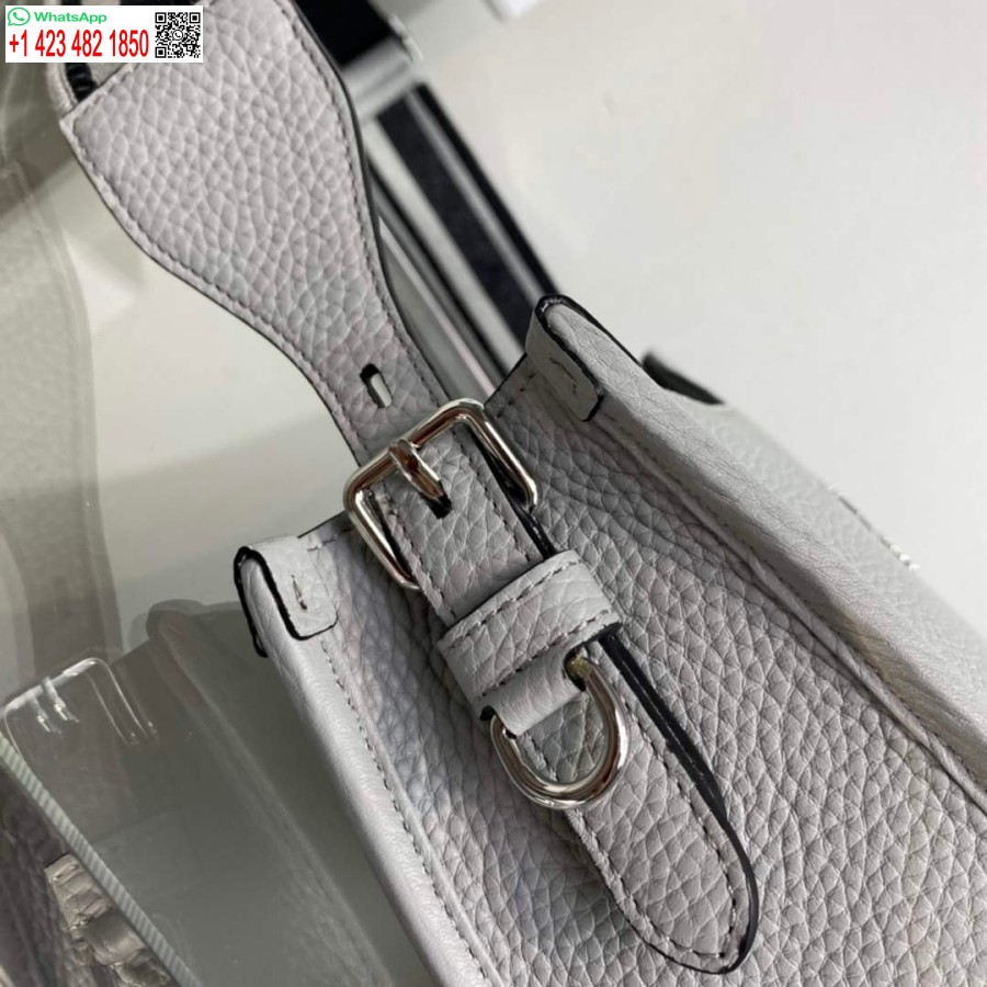 ρεπλίκα Prada δερμάτινη τσάντα Hobo 1bc073 γκρι