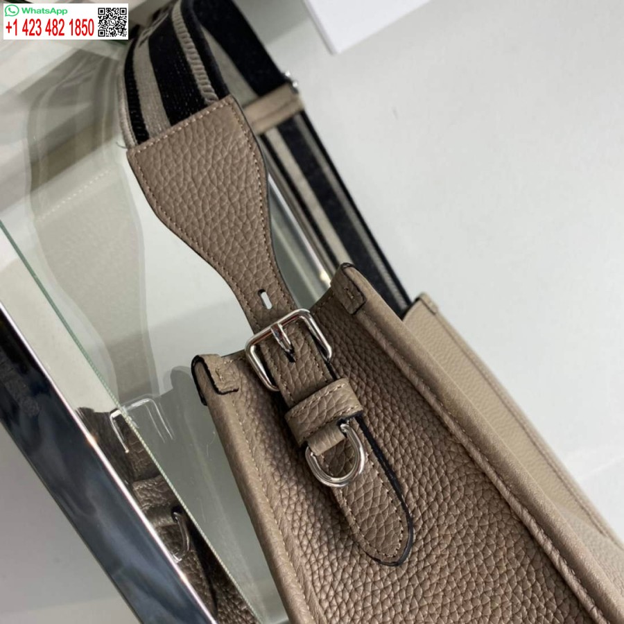 ρεπλίκα Prada δερμάτινη τσάντα Hobo 1bc073 γκρι πηλό