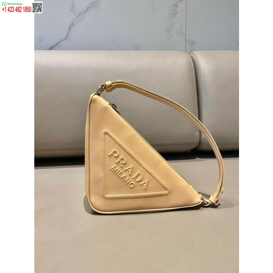 ρεπλίκα Prada 1nq043 τρίγωνο δερμάτινο πουγκί βερίκοκο
