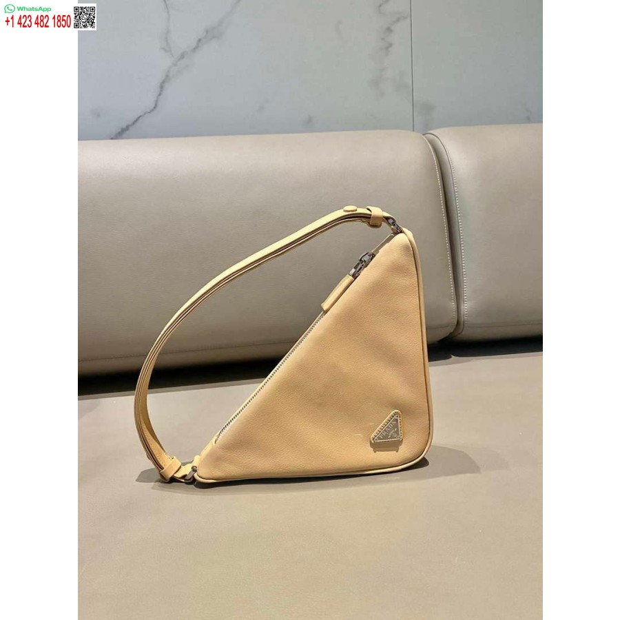 ρεπλίκα Prada 1nq043 τρίγωνο δερμάτινο πουγκί βερίκοκο