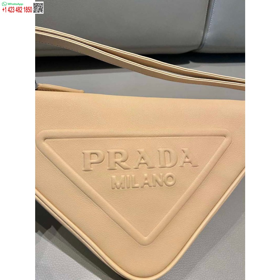 ρεπλίκα Prada 1nq043 τρίγωνο δερμάτινο πουγκί βερίκοκο