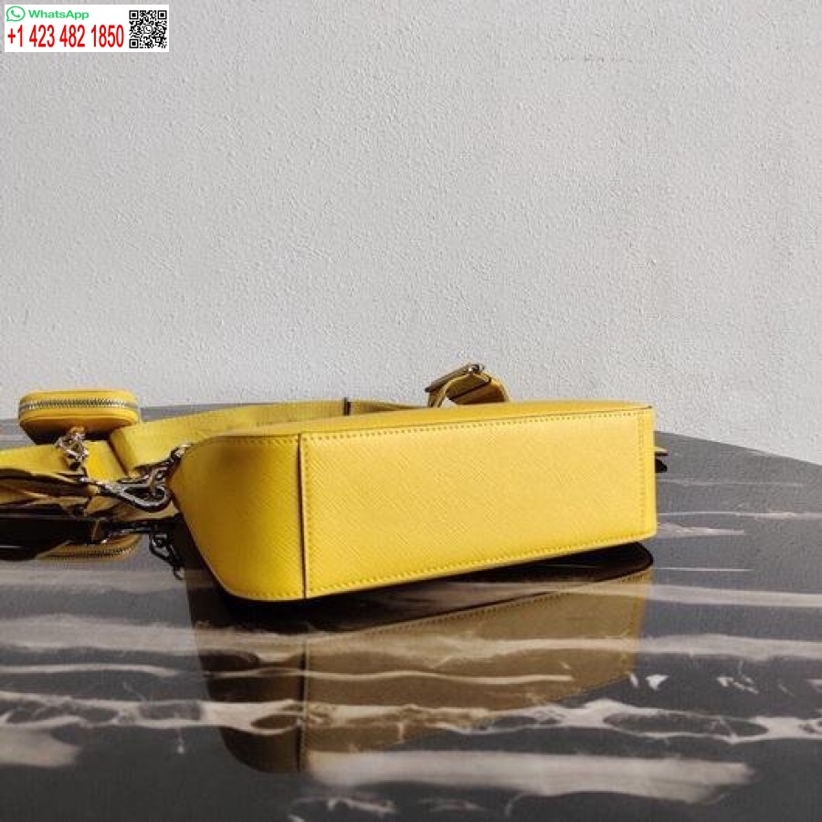 Желтая сумка Prada 1bh204 Prada Re-edition 2005 из сафьяновой кожи