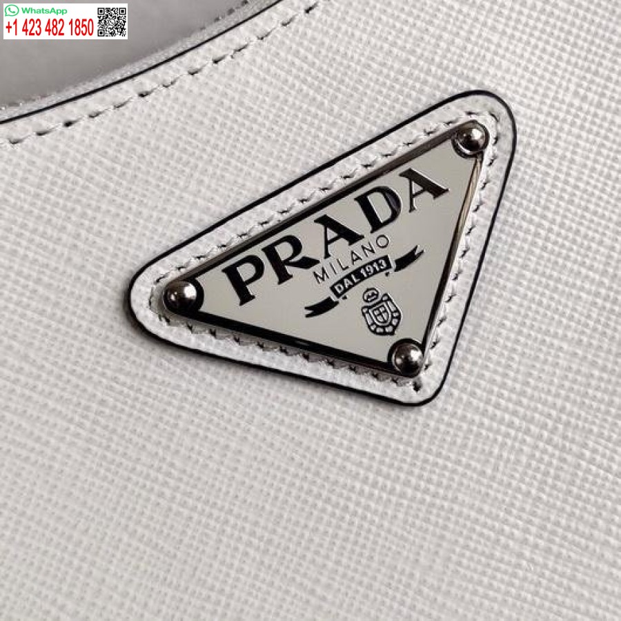 Replik Prada 1bh204 Prada Re-Edition 2005 Saffiano-Ledertasche In Weiß-Silber