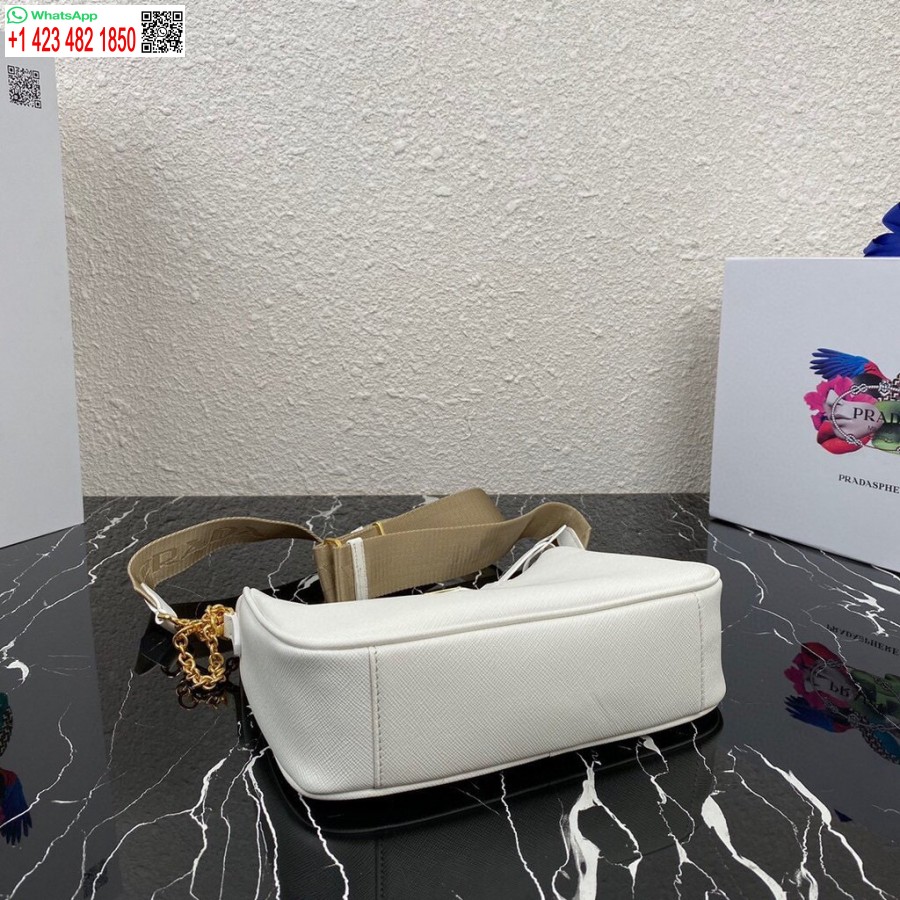 Replik Prada 1bh204 Prada Re-Edition 2005 Saffiano-Ledertasche In Weiß