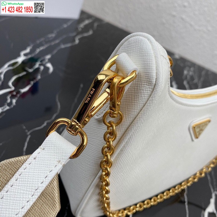 Replik Prada 1bh204 Prada Re-Edition 2005 Saffiano-Ledertasche In Weiß