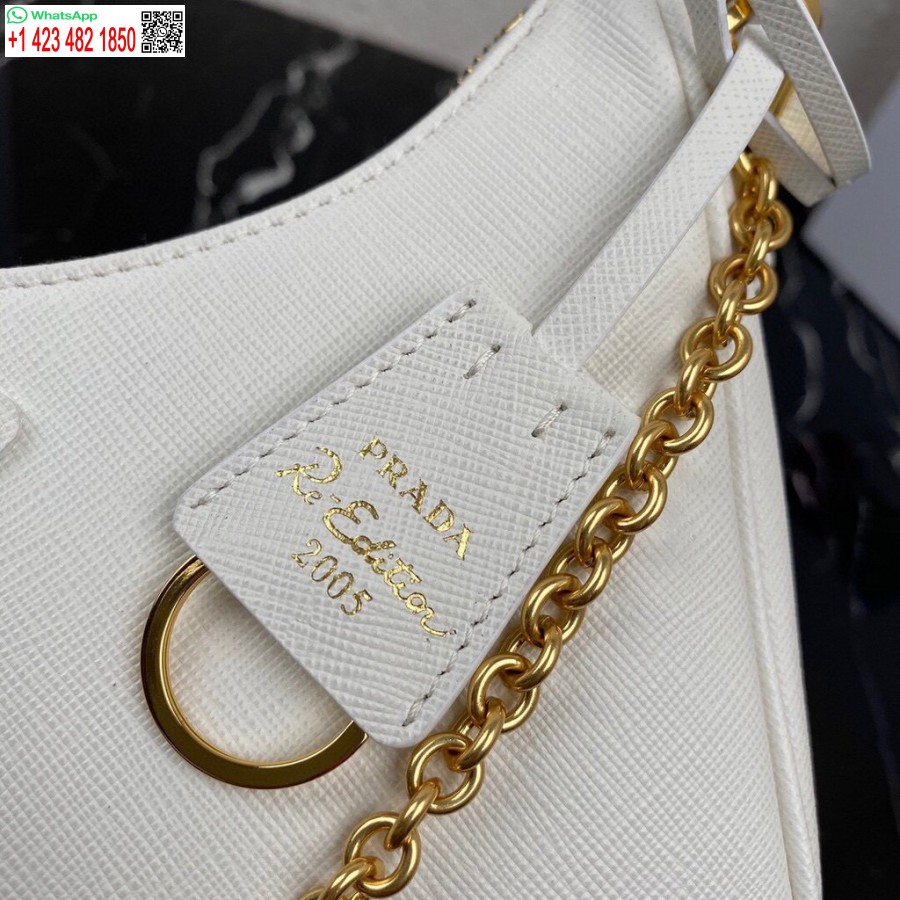 Replik Prada 1bh204 Prada Re-Edition 2005 Saffiano-Ledertasche In Weiß