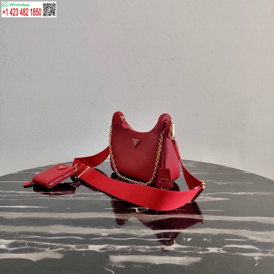 Replika Prada 1bh204 Prada Re-edition 2005 Saffiano Bőrtáska Piros Színben