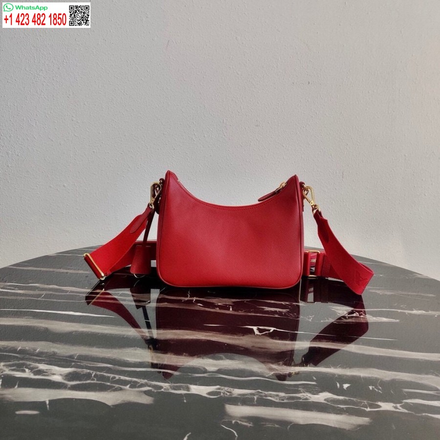 Replika Prada 1bh204 Prada Re-edition 2005 Saffiano Bőrtáska Piros Színben