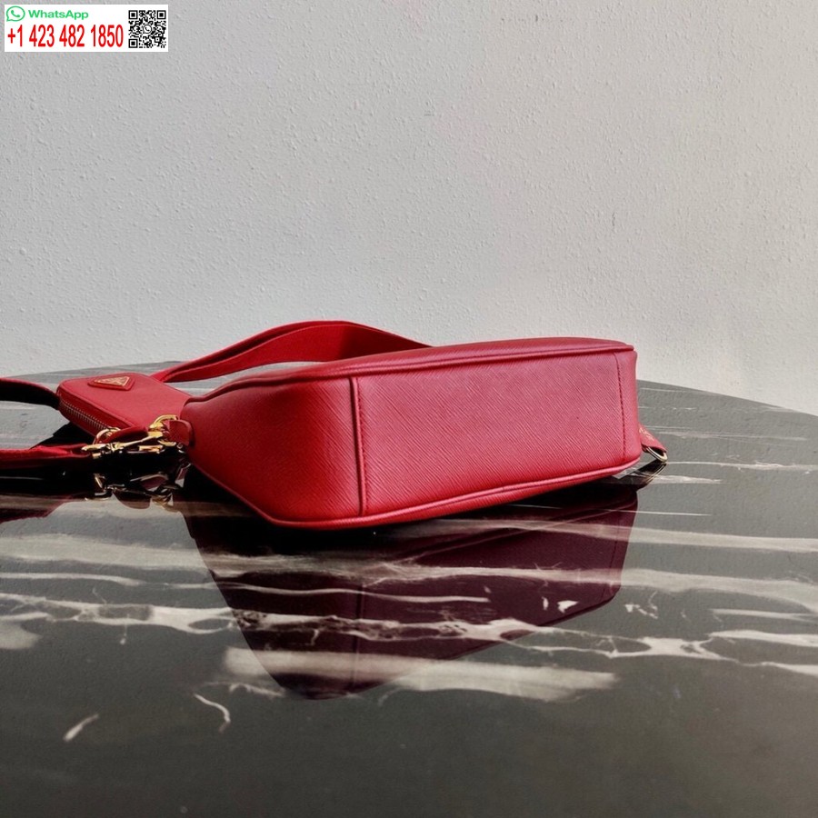 Replika Prada 1bh204 Prada Re-edition 2005 Saffiano Bőrtáska Piros Színben