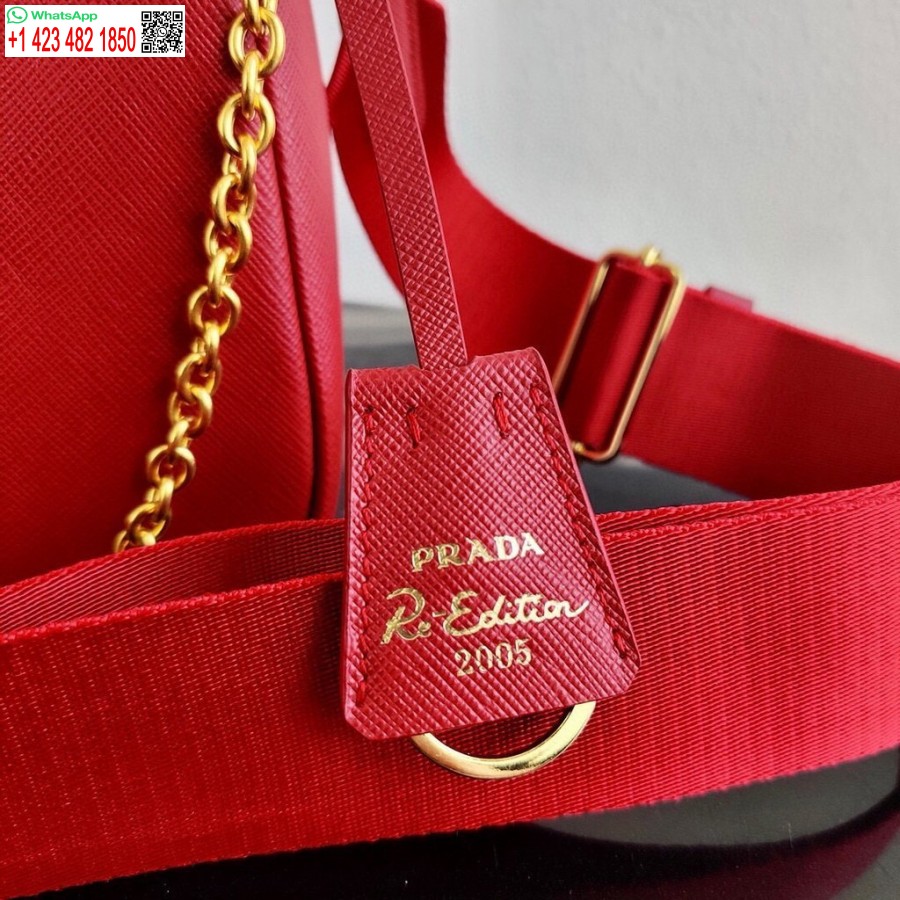 Replika Prada 1bh204 Prada Re-edition 2005 Saffiano Bőrtáska Piros Színben
