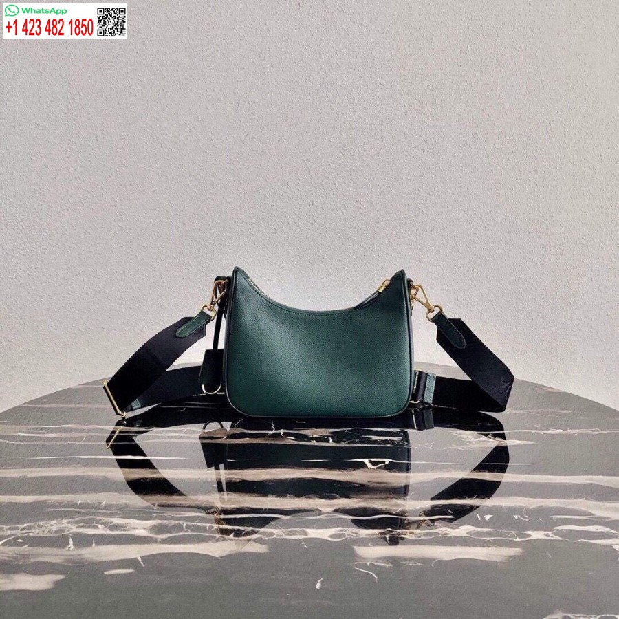 Replica Prada 1bh204 Prada Re-edition 2005 Saffiano δερμάτινη τσάντα σε σκούρο πράσινο