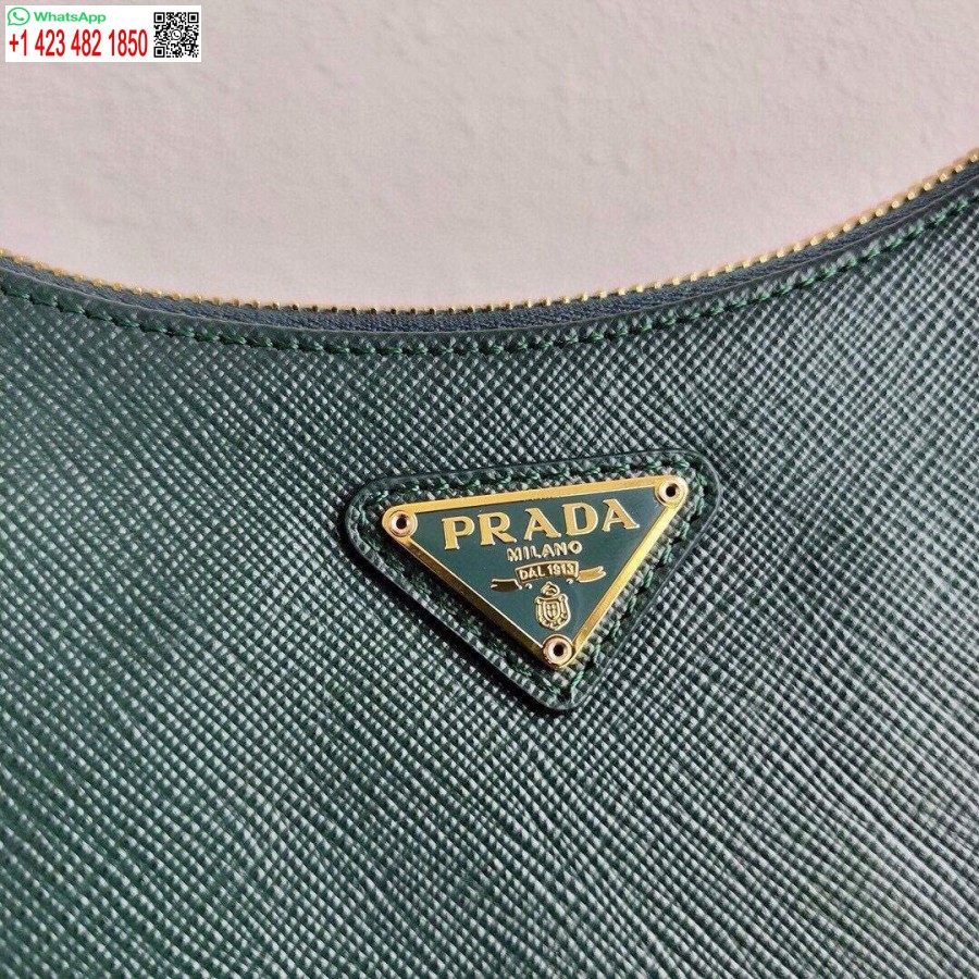 Replica Prada 1bh204 Prada Re-edition 2005 Saffiano δερμάτινη τσάντα σε σκούρο πράσινο