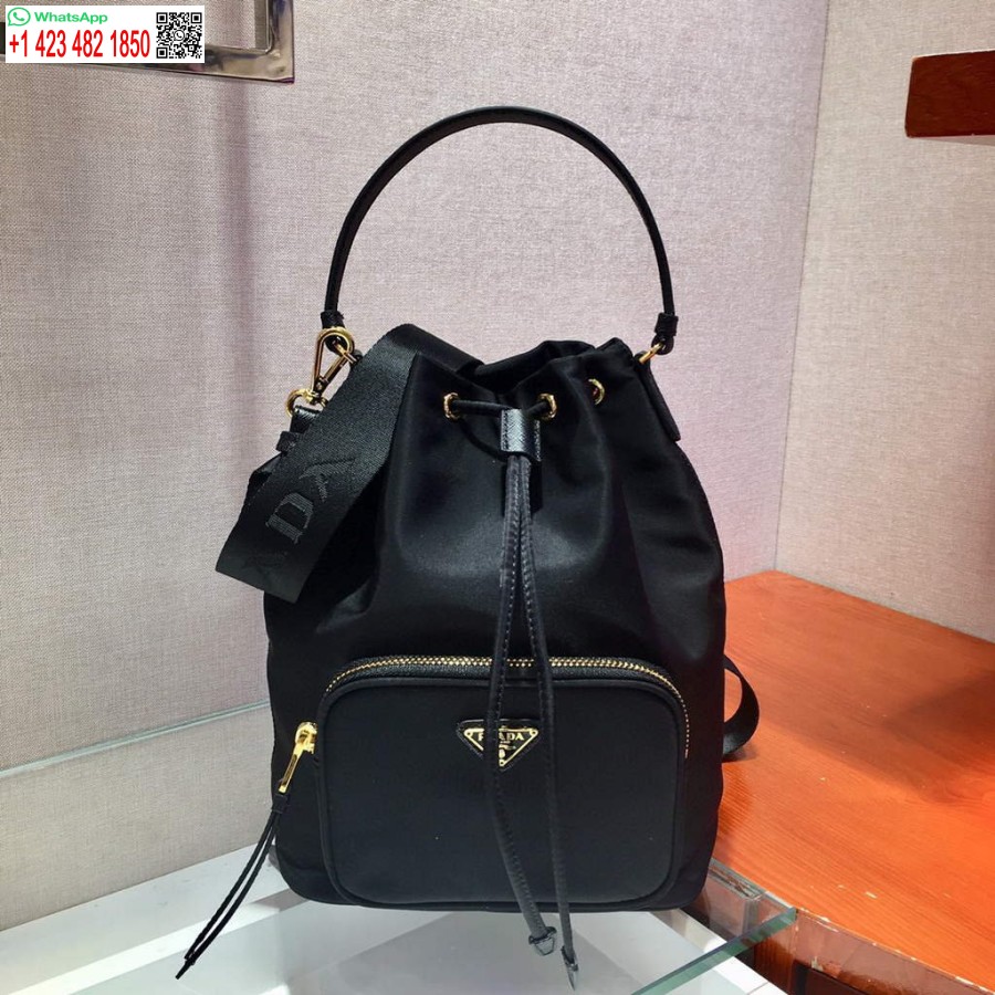 реплика Prada 1bh097 кофа жакардово лого кабриолет средно черно