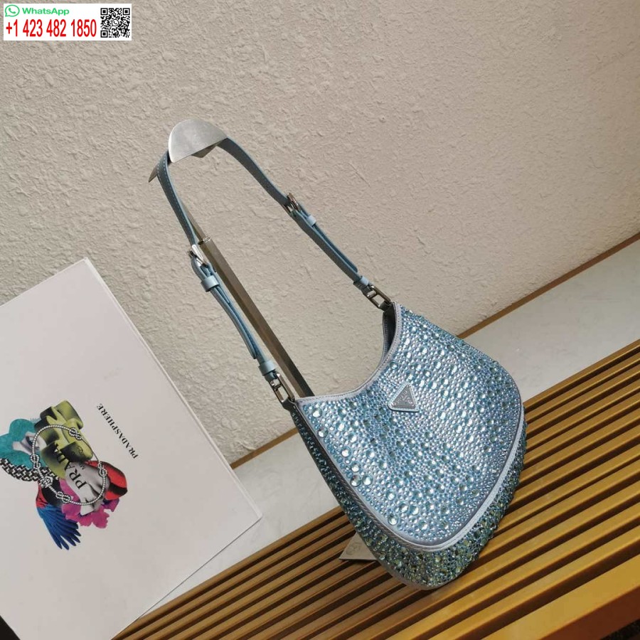 реплика Prada 1bc169 сатенена чанта Prada Cleo с апликации розово