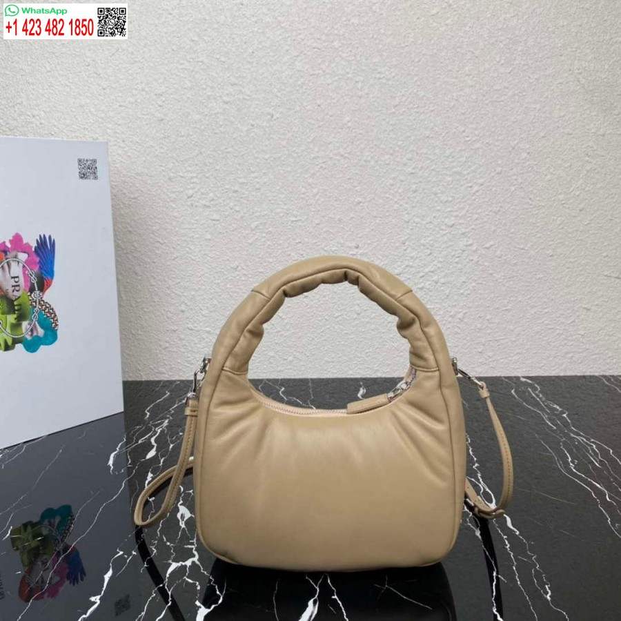 Replika Prada 1ba384 Prada Měkká Polstrovaná Mini Taška Nappa Kůže Opálení
