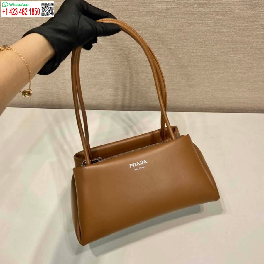 کیف مینی چرمی ماکت پرادا 1ba368 قهوه ای
