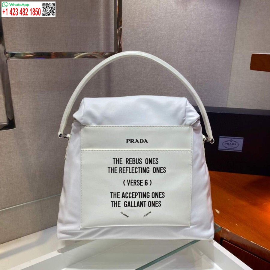 Replika Prada Signaux Nailono Ir Odos Valkatos Krepšys 1bc160 Baltas