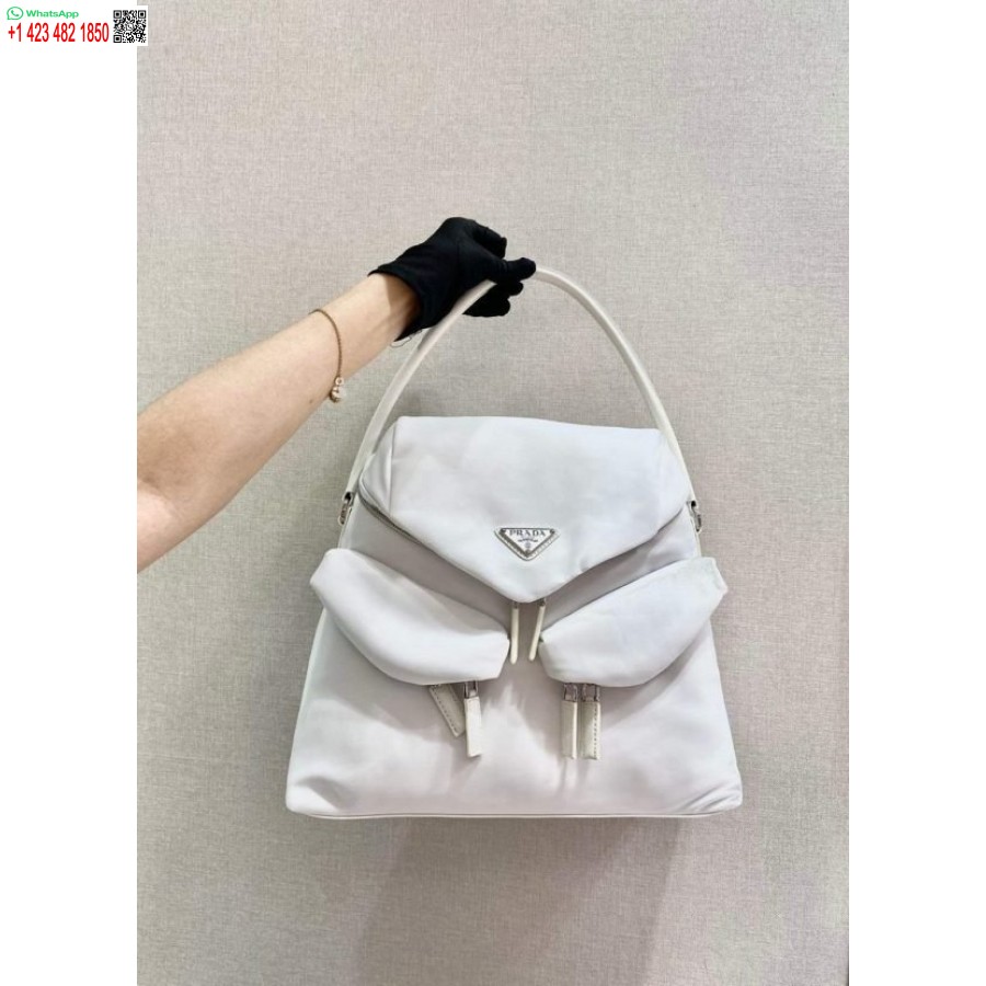 Replika Prada Signaux Nailono Ir Odos Valkatos Krepšys 1bc160 Baltas