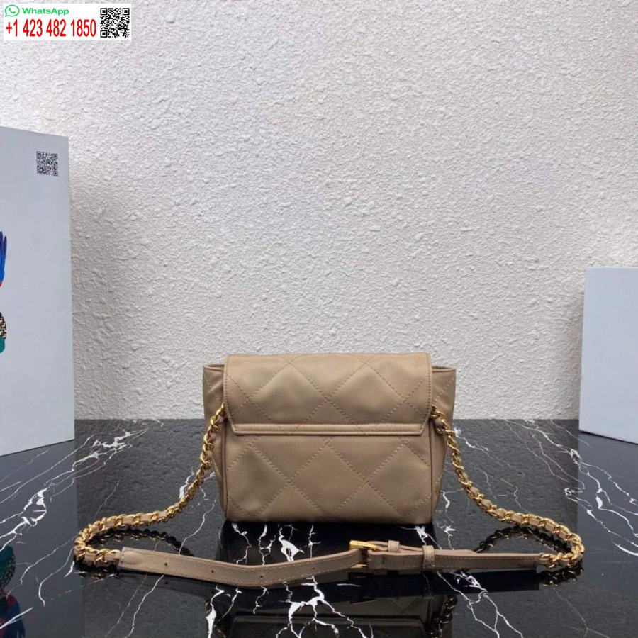 Replica Borsa Prada In Nylon Vintage Con Rombo A Catena 1bd619 Albicocca