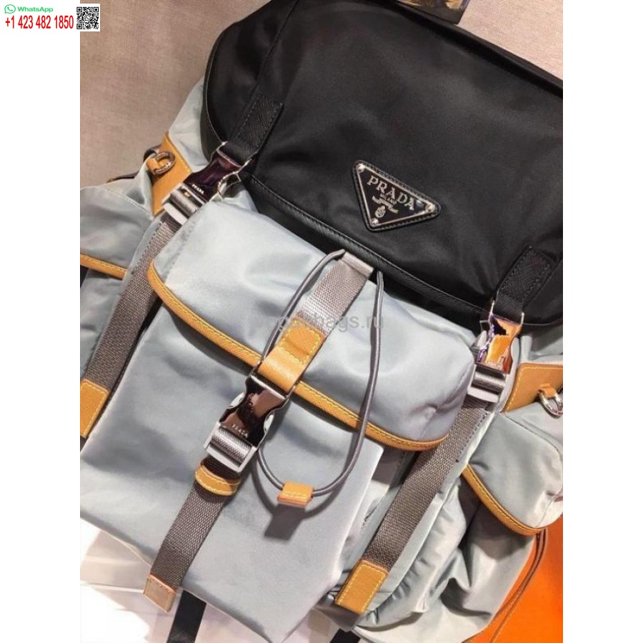 Réplique Prada 2vz074 Sac à Dos En Nylon En Gris