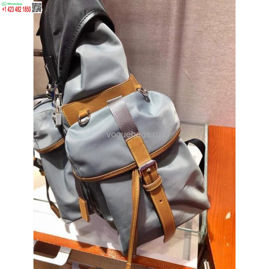 Réplique Prada 2vz074 Sac à Dos En Nylon En Gris