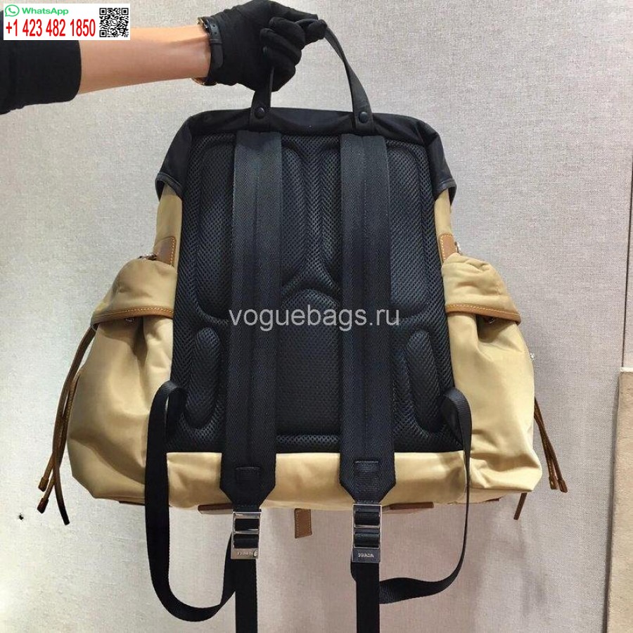 Ρεπλίκα Prada 2vz074 νάιλον τσάντα πλάτης σε καφέ χρώμα