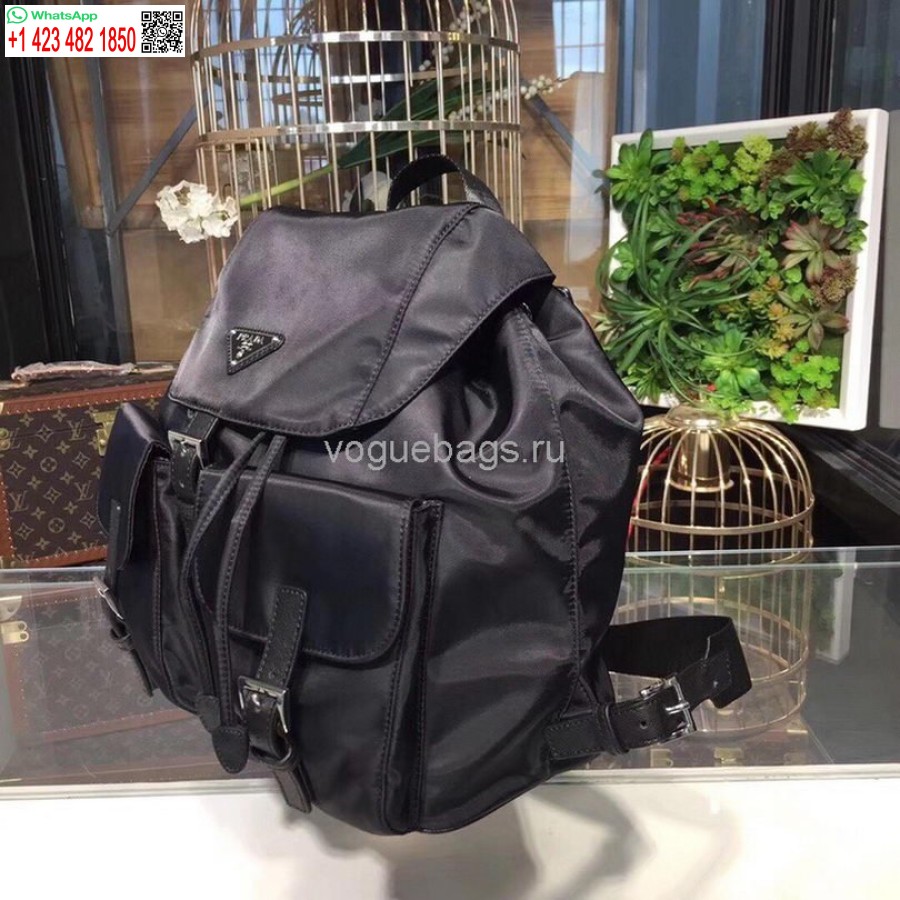Réplica De Bolso Mochila De Nailon Prada 1bz811 En Negro