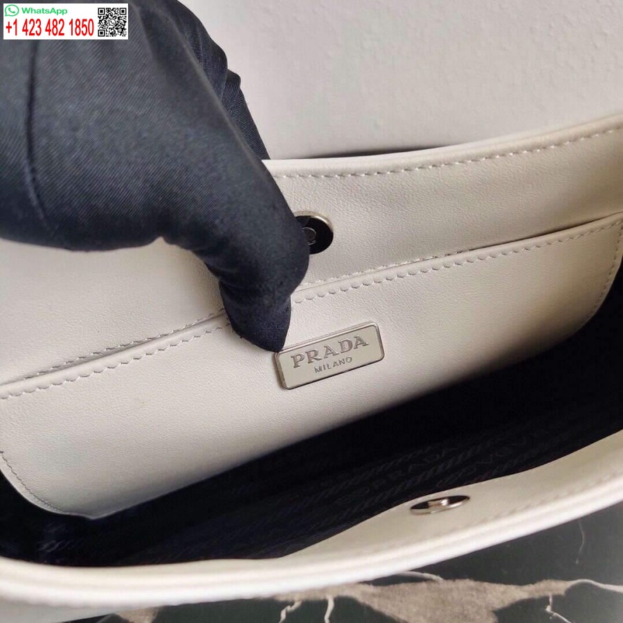 Белая сумка на плечо Prada 1bc499 Prada Cleo из матовой кожи