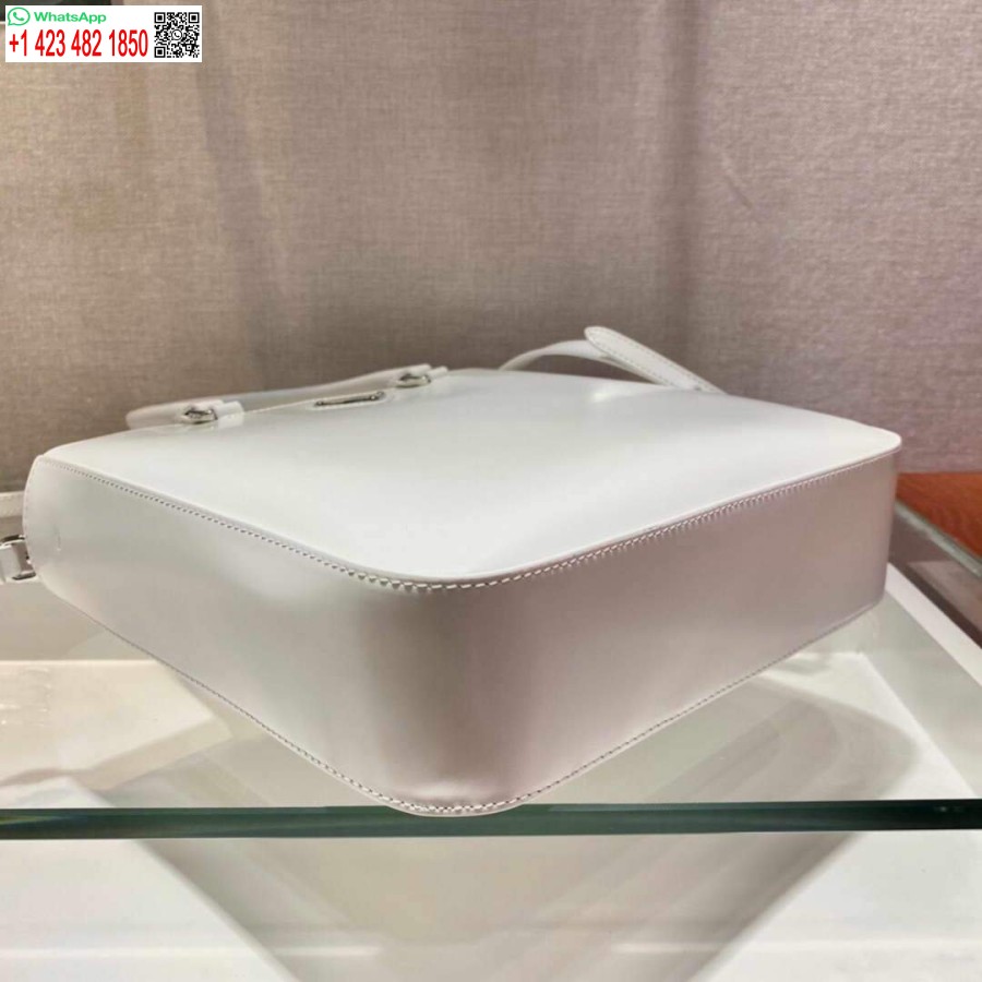 Ρεπλίκα Prada 1ba330 δερμάτινη τσάντα Tote λευκή