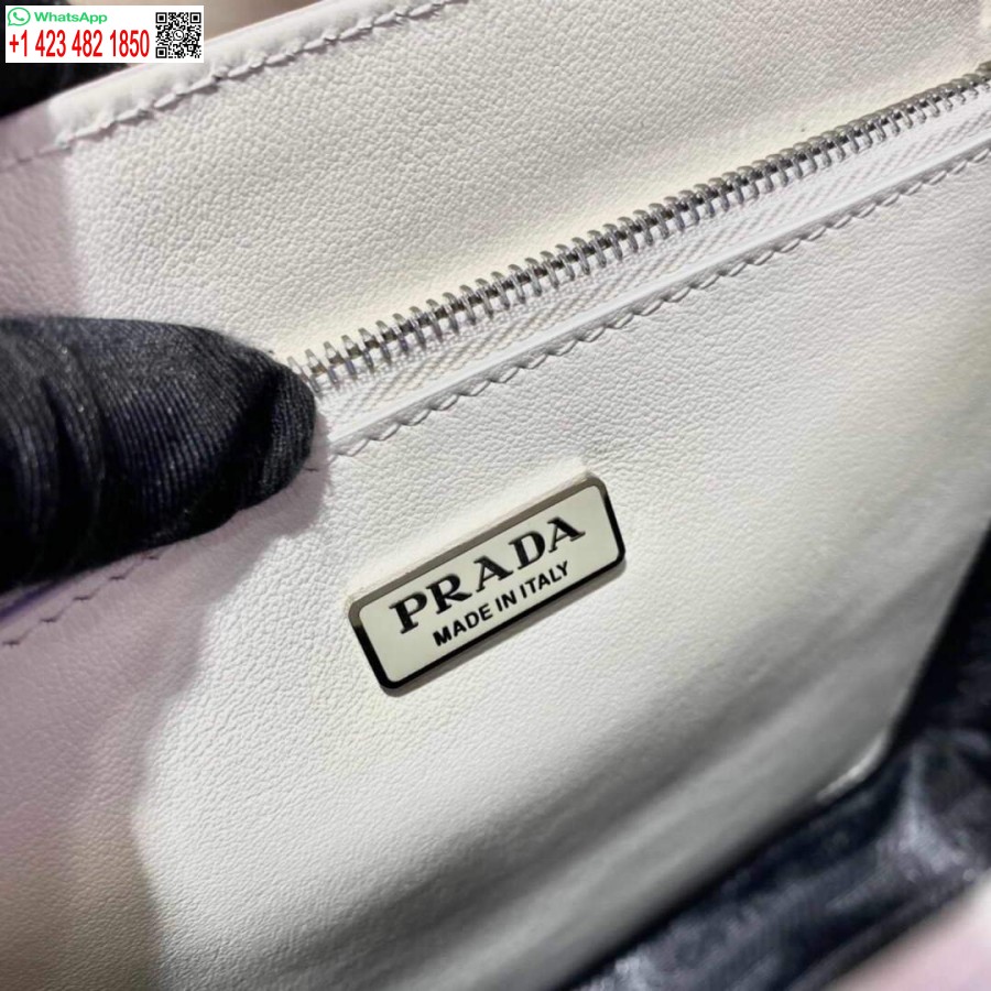Ρεπλίκα Prada 1ba330 δερμάτινη τσάντα Tote λευκή