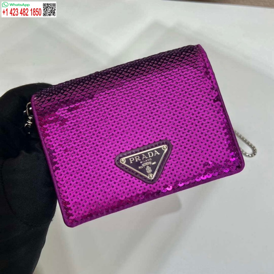 ρεπλίκα Prada πούλιες με καρφίτσα με λουράκι ώμου 1mr024 μωβ