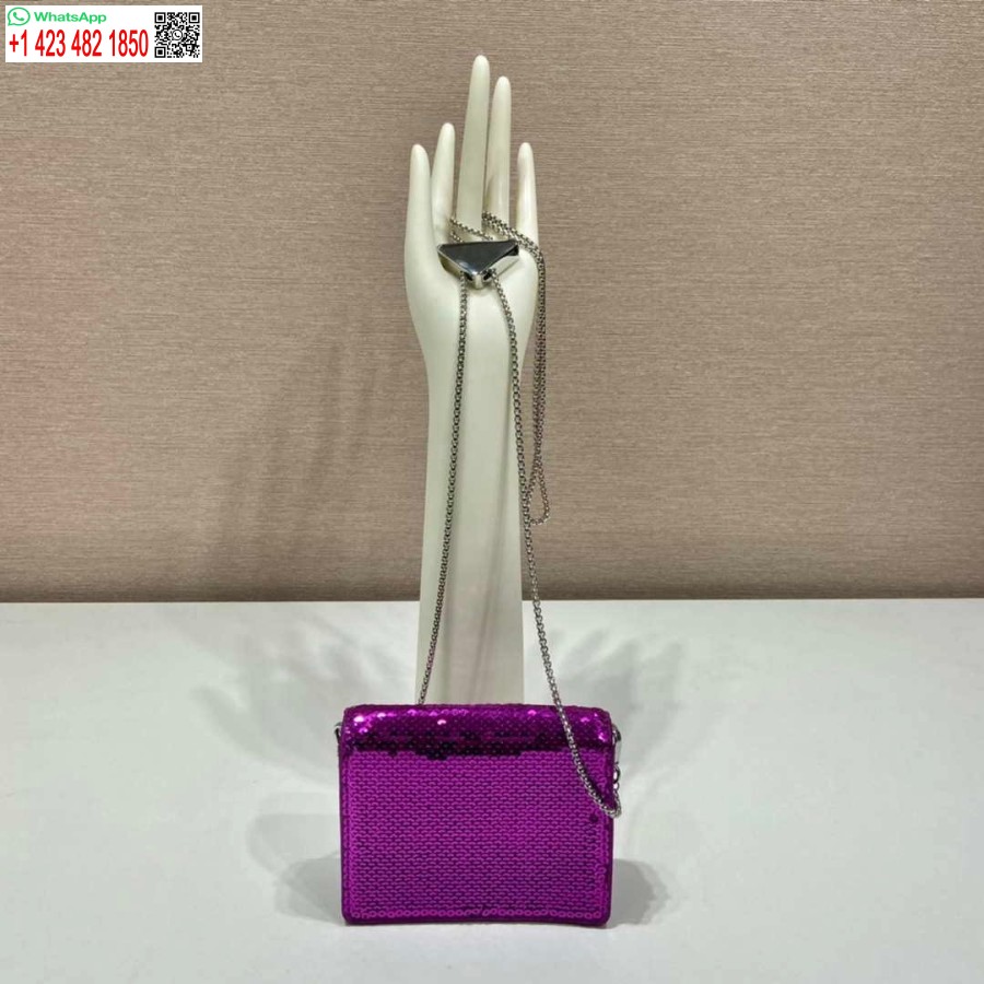 ρεπλίκα Prada πούλιες με καρφίτσα με λουράκι ώμου 1mr024 μωβ