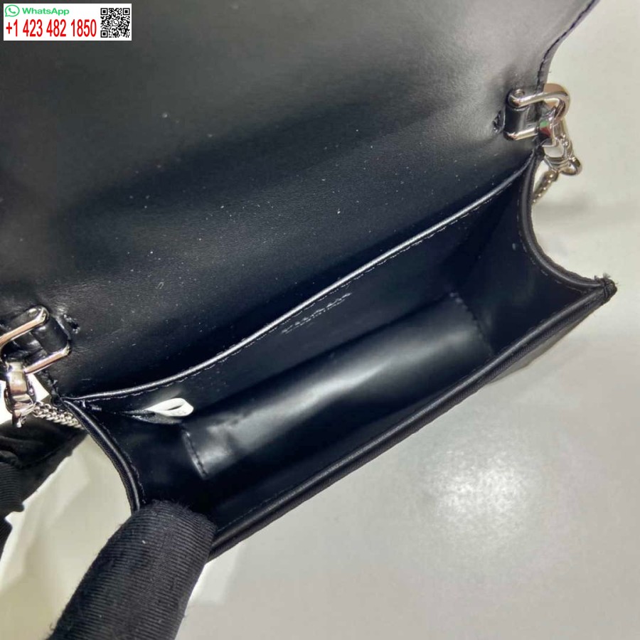 レプリカ プラダ スパンコールがちりばめられたカード ホルダー ショルダー ストラップ付き 1mr024 ブラック