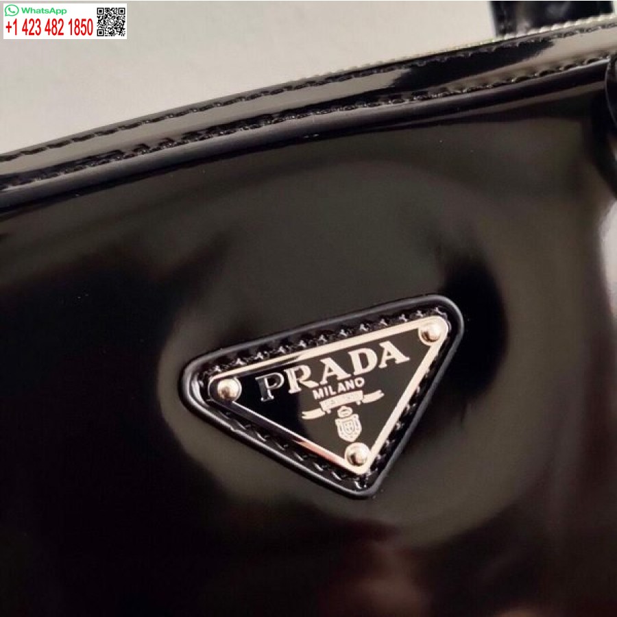 Ρεπλίκα Prada Saffiano δερμάτινη τσάντα χαρτοφύλακα 2ve368 μαύρη