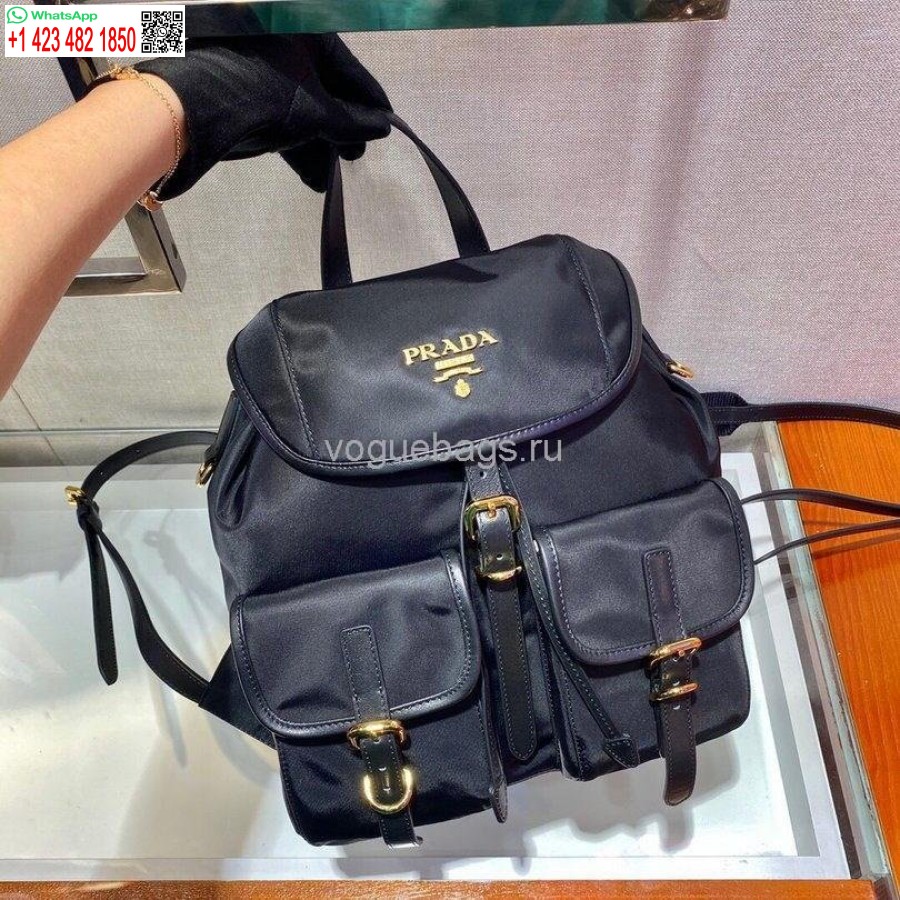 Replica Prada Robottikankainen Reppu 1bz677 Mustana