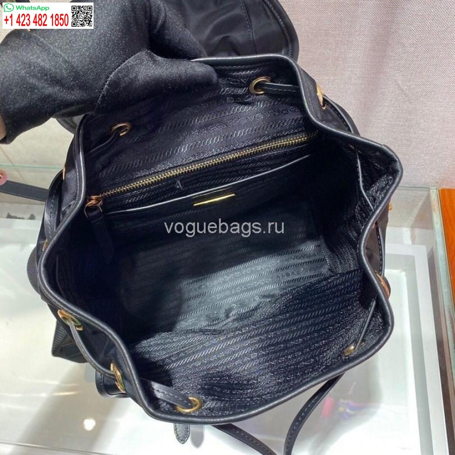 Replica Prada Robottikankainen Reppu 1bz677 Mustana