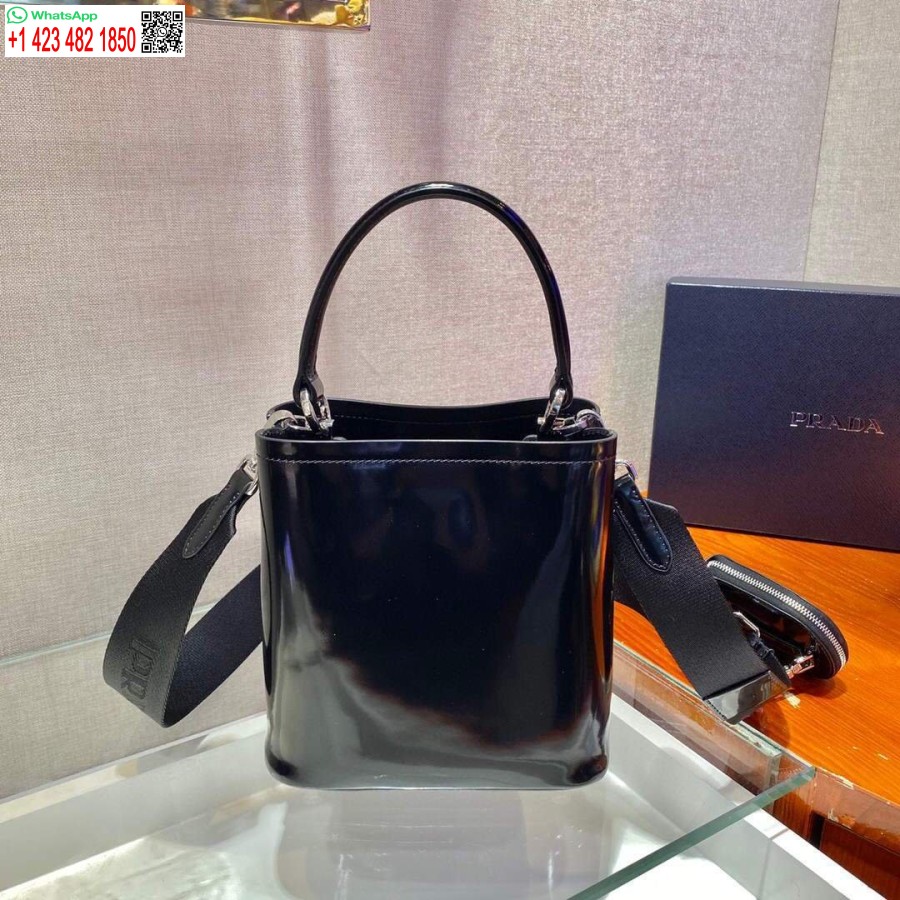 ρεπλίκα Prada Panier δέρμα στρουθοκαμήλου τσάντα 1ba319 μαύρη