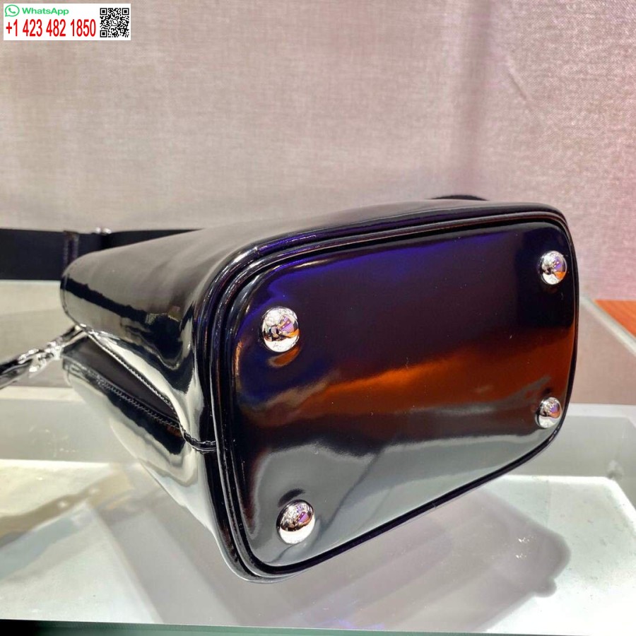 ρεπλίκα Prada Panier δέρμα στρουθοκαμήλου τσάντα 1ba319 μαύρη