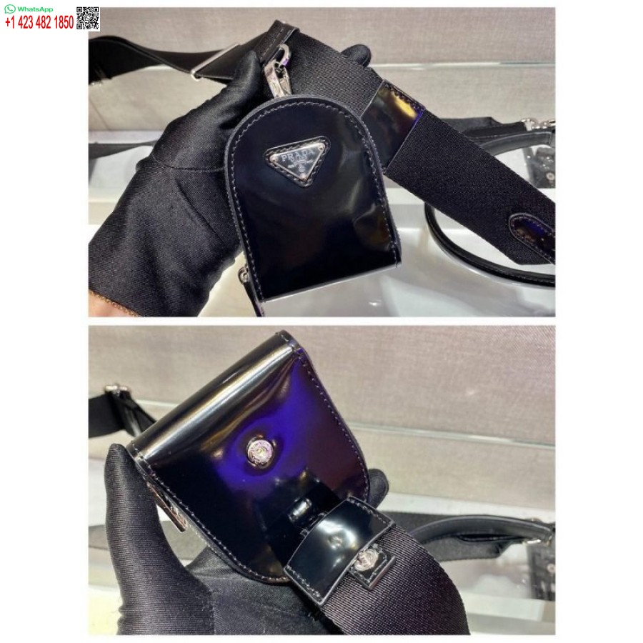 ρεπλίκα Prada Panier δέρμα στρουθοκαμήλου τσάντα 1ba319 μαύρη