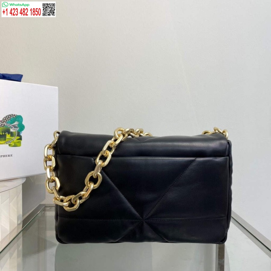 Borsa A Tracolla In Pelle Nappa Imbottita Replica Prada 1bd306 Nera